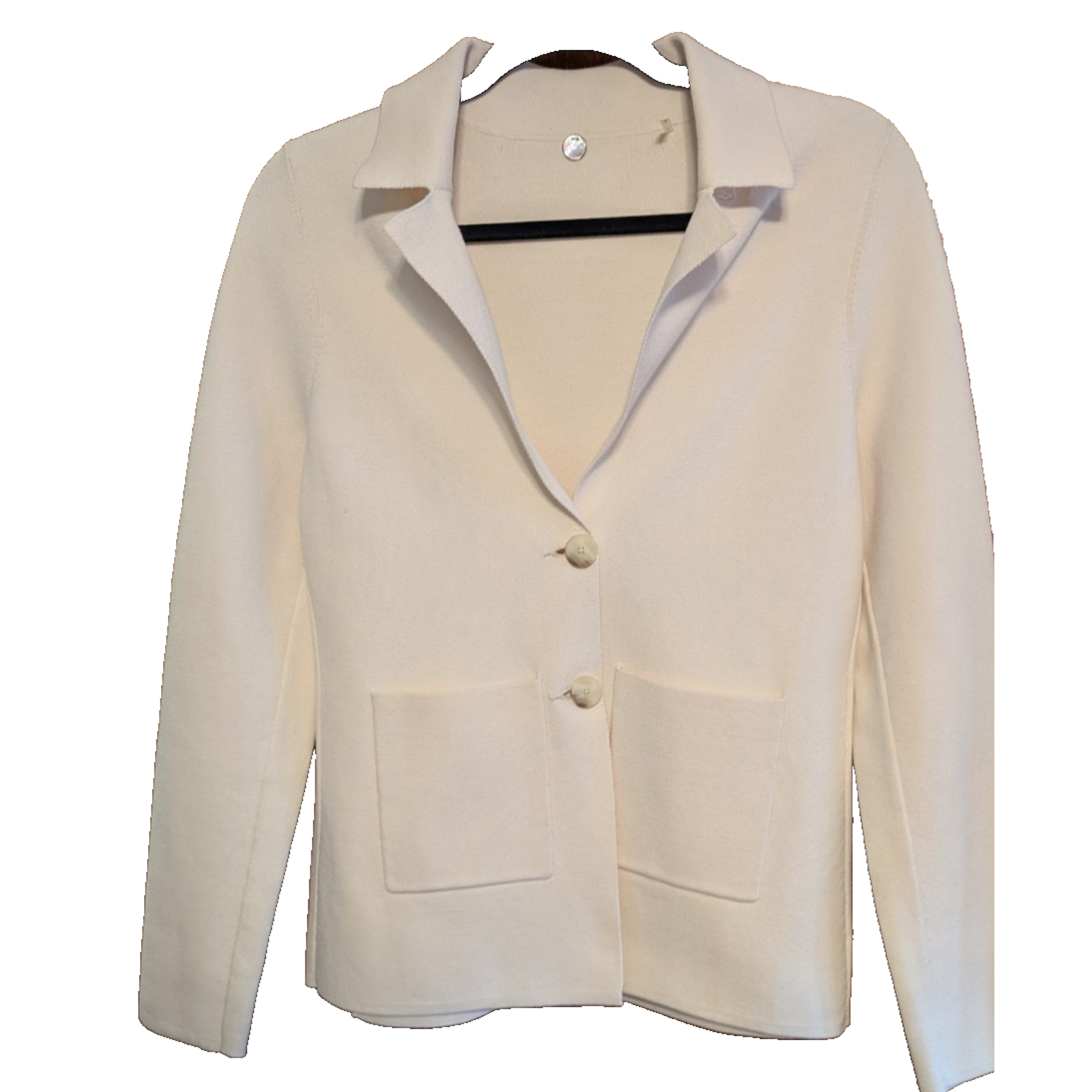 Margaret O'leary Sleek Fitted Two Button Two Pocket Blazer Large